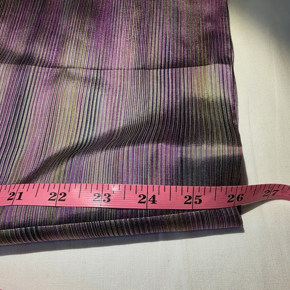 Vintage Y2K Silk Striped Due Per Due Cropped Pants High Waist Shimmery EUC 20W - Picture 6 of 13